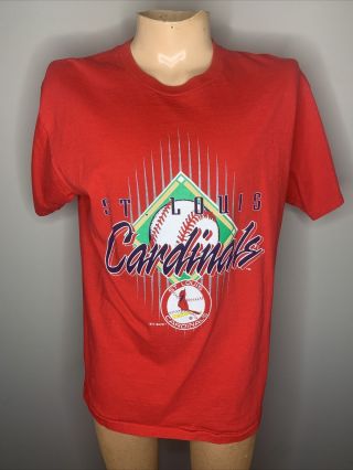 Vintage T Shirt 90s St Louis Cardinals Red 1992 Cotton Xl