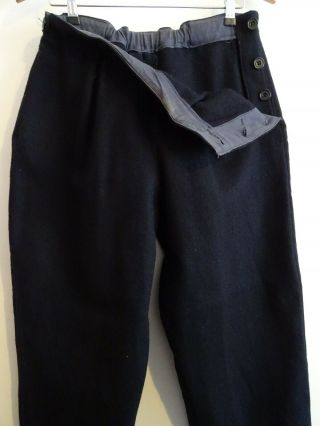 Vtg 50s Ww2 Style Royal Navy 40s Style Battledress Wool Workwear Trousers