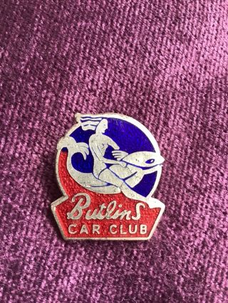 Vintage Butlins Car Club Enamel Pin Badge By J.  R.  Gaunt,  London