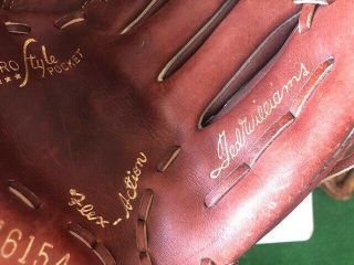 Vintage Ted Williams USA Sears Roebuck Baseball Glove - 16154 - RHT - 10.  5” 3