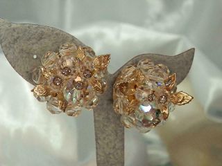 Fab Vendome Signed X Sparkly Crystal Vintage 70 