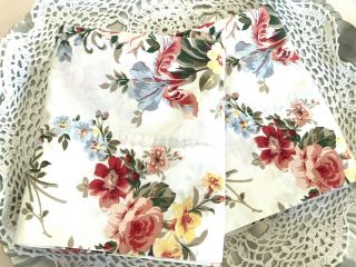 Vintage Ralph Lauren Petticoat Floral Rose Cottage 2 Standard Pillowcases