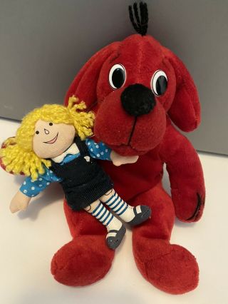 Scholastic Sidekicks Clifford The Big Red Dog Holding Emily Elizabeth Plush Bean