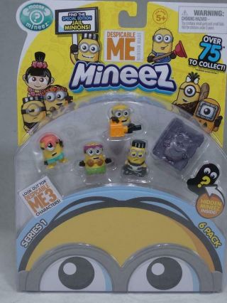 Despicable Me Moose Mineez Series 1 Collectible Toy 6 Pack Hidden Mineez Minion