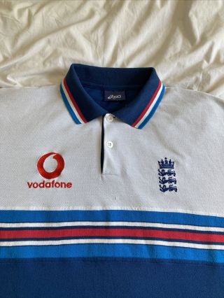 Vintage 1999 England Cricket World Cup Polo Shirt By Asics Size Xl