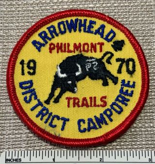 Vtg 1970 Philmont Trails Boy Scout Arrowhead District Camporee Patch Nm Ranch