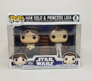 Funko Pop Star Wars Han Solo And Princess Leia 2 - Pack Pop,  Box Is