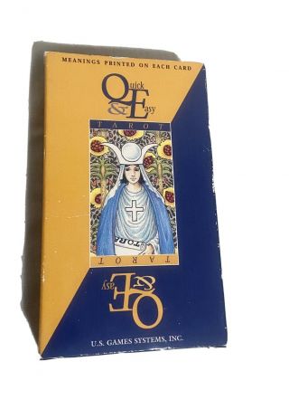 Q&e Quick And Easy Rider Waite Tarot Card Deck Vintage Beginners