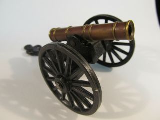 Vintage Miniature Toy Cannon Die Cast Metal Brass Barrel Moves,  Civil War?