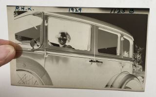 Vintage Photograph Negative Woman Portrait In Car Automobile 1125b