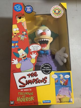 Playmates Simpsons Treehouse Of Horror Talking Krusty The Clown Doll Nib - Rare