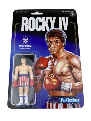 Rocky Balboa Reaction Super7 Rocky Iv 3.  75 " Action Figure Funko 2019