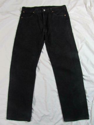 Vtg Usa Made Levi 501 Button Fly Faded Black Denim Jeans Tag 38x32 Measure 37x32
