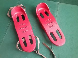 Vtg.  Red York Health Shoe Pair Cast Iron Weight Shoes