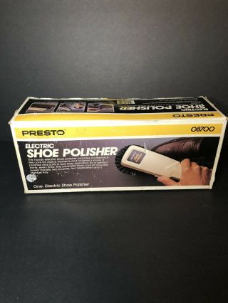 Vintage Presto Electric Corded Shoe Polisher Kit Model 08700