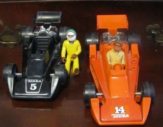 Vtg.  Tonka A.  J.  Foyt Jr.  14 Indy Race Car Plus 5 Race Car & 3 Trailers