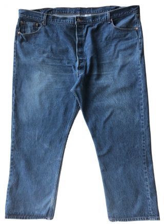 Vtg Levis 501 Xx Distressed Jeans Mens Tag Size 54 X 32 Act 50 X 29 Button Fly