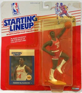 Vintage 1988 Kenner Starting Lineup Akeem Olajuwon Houston Rockets Nib
