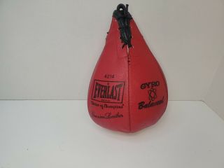 Vintage Everlast Speed Bag Model 4214 Red Leather Small 4lb Choice Of Champions☆