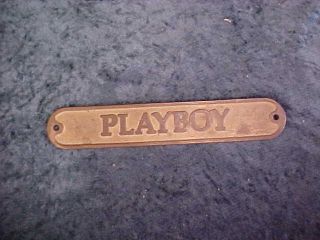 Vintage Brass Playboy Plaque Ship Door Sign Man Cave Decor Fathers Day Gift