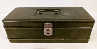Vtg Climax Metal Utility Tackle Tool Box Hamilton M Products Oh Us Made Green