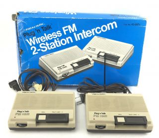 Vintage Realistic Plug N Talk 2 Station Fm Wireless Intercom 43 - 207c -