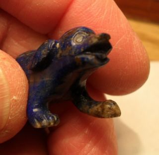 Vintage Chinese Hand Carved Lapis Lazuli Dog Figurine 10.  6 Gr 47mm X 20mm