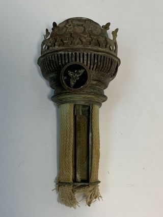 Antique Brass “titan” Ornate Oil Kerosene Lamp Burner Lantern Vintage 37mm Large