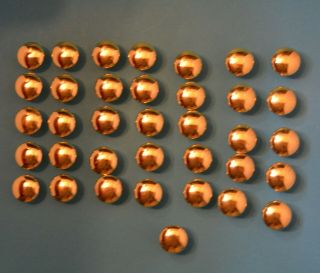 36 Vtg Golden Brass Drawer Or Cabinet Pulls Knobs