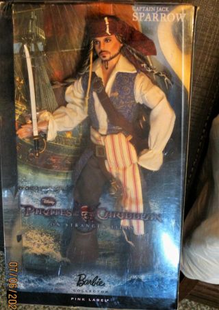 Barbie Collector Pink Label Pirates Of The Caribbean Captain Jack Sparrow