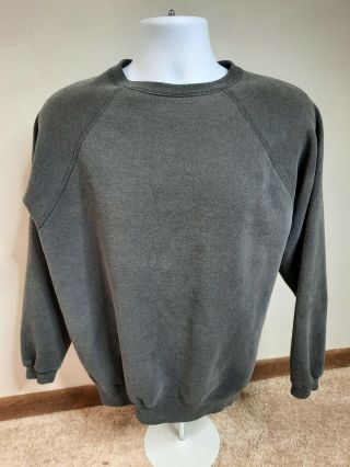 Vintage Raglan Crewneck Sweatshirt Mens Size Xl Black Distressed