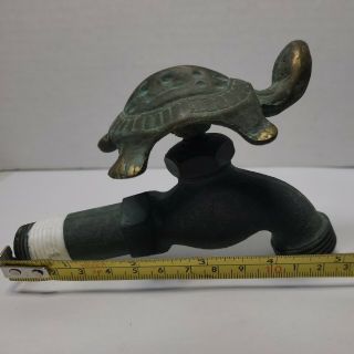 Vintage Brass Turtle Tortise Handle Garden Water Spigot Faucet Tap Valve (t1)
