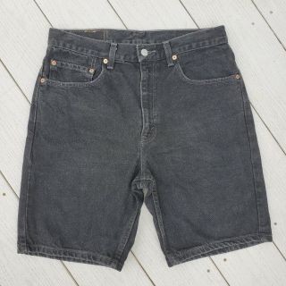 Vintage Levi ' s 505 Mens Size 33 Black Denim Jean Shorts L00 2