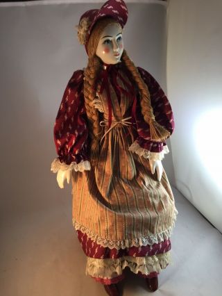 Vintage Orma Doll Lady W/porcelain Face,  Hands And Boots Has Soft Body - Stand Inc
