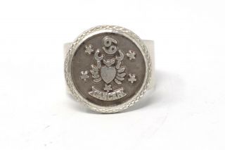 An Unusual Vintage Sterling Silver 925 Cancer Zodiac Star Sign Signet Ring 33370