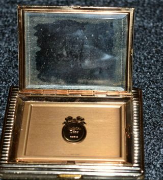 Vintage Christian Dior Compact Mirror Made In Switzerland Goldtone Metal