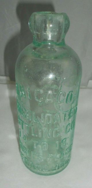 Vtg Chicago Consolidated Bottling Co Ill Il Hutchinson Bottle Illinois Variant