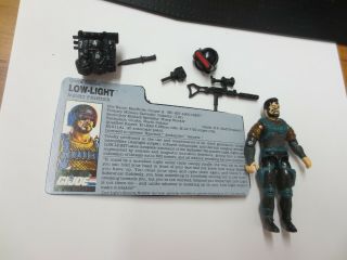 1991 Gi Joe Low - Light V3 Action Figure W/ Accessories & File Card