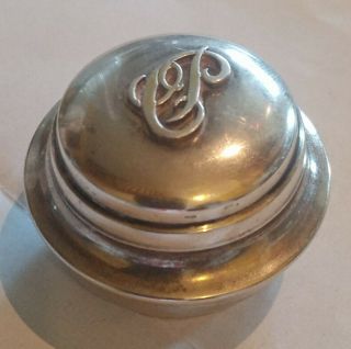 99p Vintage Silver Pill Box With Applied Monogramme