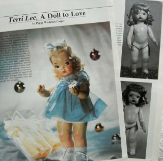 13p History Article,  Color Id Pics - Vtg 1950s Terri Lee Family Doll