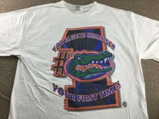 Vintage Florida Gators Shirt Xl 1996 Champs University Uf Football Jersey Hat