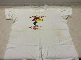 Vintage Boy Scout Camp Jayhawk Staff T - Shirt