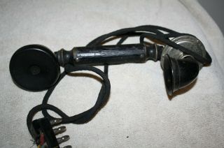 Vintage Early Telephone Handset With Cord - Nr