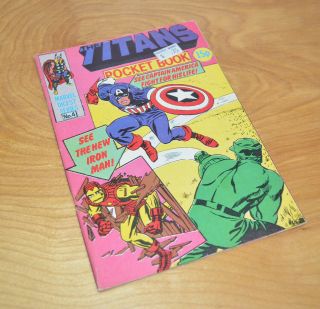 Vintage Marvel Avengers Uk Pocket Book Comic The Titans No.  4 Digest 1980 Bronze