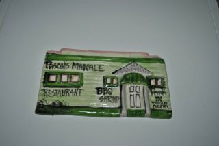 Vtg Orleans Art Plaque Pascals Manale Bbq Jenise Mccardell Clay Creations