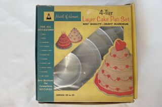 Vintage Maid Of Honor 4 - Tier Layer Cake Pan Set Made In Usa