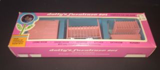 Vintage Dolly & Me Plastic Miniature Dollhouse Furniture Nursery Set 1980