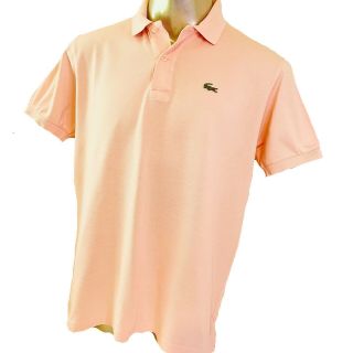 Chemise Lacoste Mens Vintage Polo T Shirt Size 7 Xxl 2xl Light Pink Cotton Top
