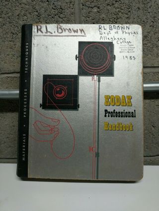 Kodak Professional Handbook 1952 First Edition - Vintage Photography Reference