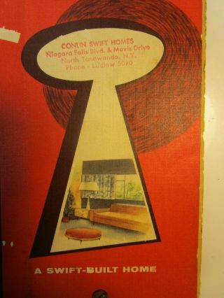 Vtg Home Advertisement Brochure Floor Plan 1950s /1960 ' s COLIN SWIFT NIAGARA N.  Y 2